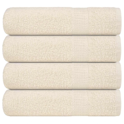 vidaXL dušas dvieļi, FROGN, 4 gab., krēmkrāsas, 70x140 cm, 360 g-m²