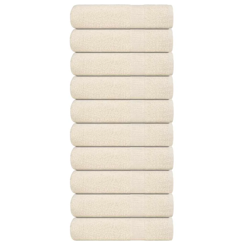 vidaXL dušas dvieļi, FROGN, 10 gab., krēmkrāsas, 70x140 cm, 360 g-m²