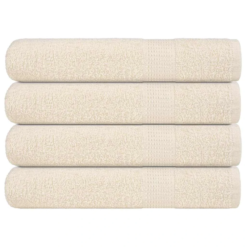 vidaXL pirts dvieļi, FROGN, 4 gab., krēmkrāsas, 80x200 cm, 360 g-m²