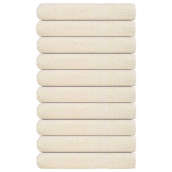 vidaXL pirts dvieļi, FROGN, 10 gab., krēmkrāsas, 80x200 cm, 360 g-m²