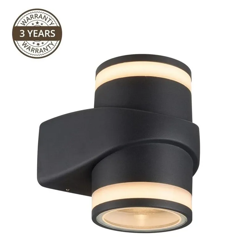 Õue seinavalgusti Domoletti Effection ELED-635, 6W, LED, IP54, must v., 13.5 cm x 15.5 cm