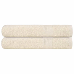 vidaXL dvieļi, FROGN, 2 gab., krēmkrāsas, 100x200 cm, 360 g-m²