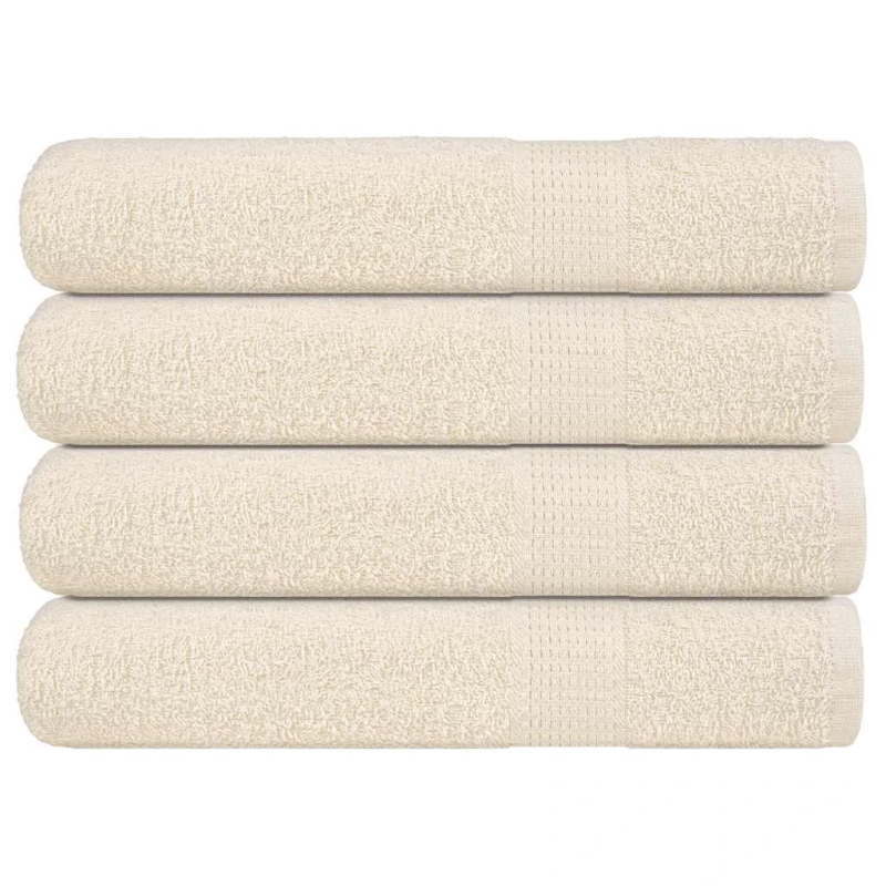 vidaXL dvieļi, FROGN, 4 gab., krēmkrāsas, 100x200 cm, 360 g-m²