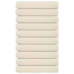 vidaXL dvieļi, FROGN, 10 gab., krēmkrāsas, 100x200 cm, 360 g-m²