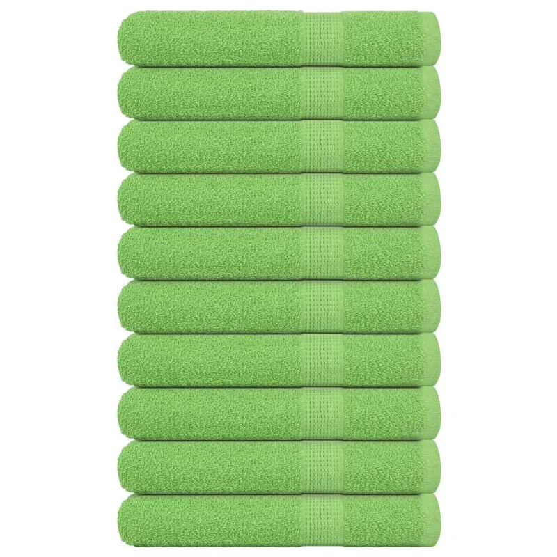 vidaXL pirts dvieļi, FROGN, 10 gab., ābolu zaļi, 80x200 cm, 360 g-m²