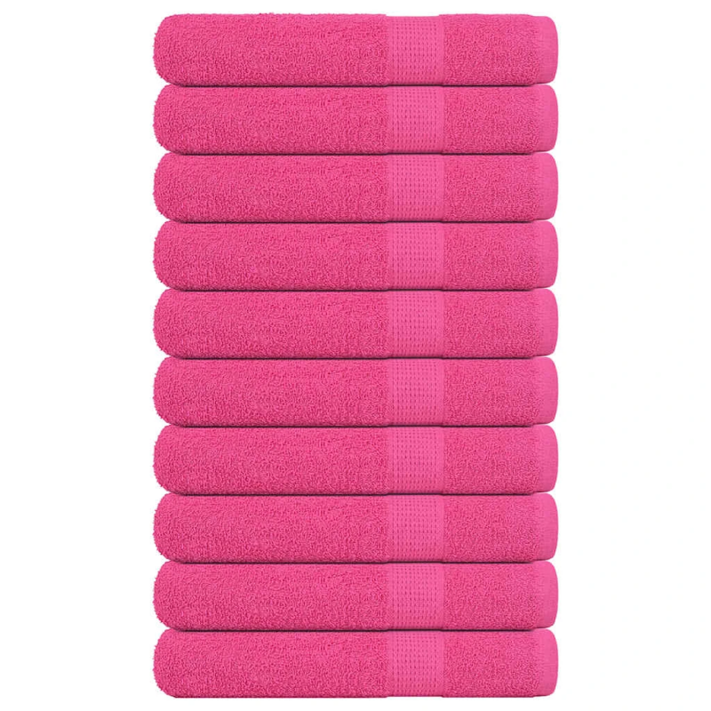 vidaXL pirts dvieļi, FROGN, 10 gab., rozā, 80x200 cm, 360 g-m²