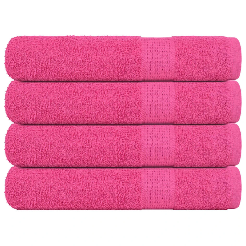 vidaXL dvieļi, FROGN, 4 gab., rozā, 100x200 cm, 360 g-m²