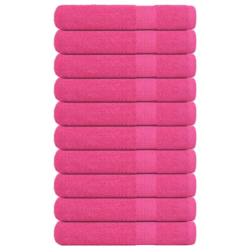 vidaXL dvieļi, FROGN, 10 gab., rozā, 100x200 cm, 360 g-m²