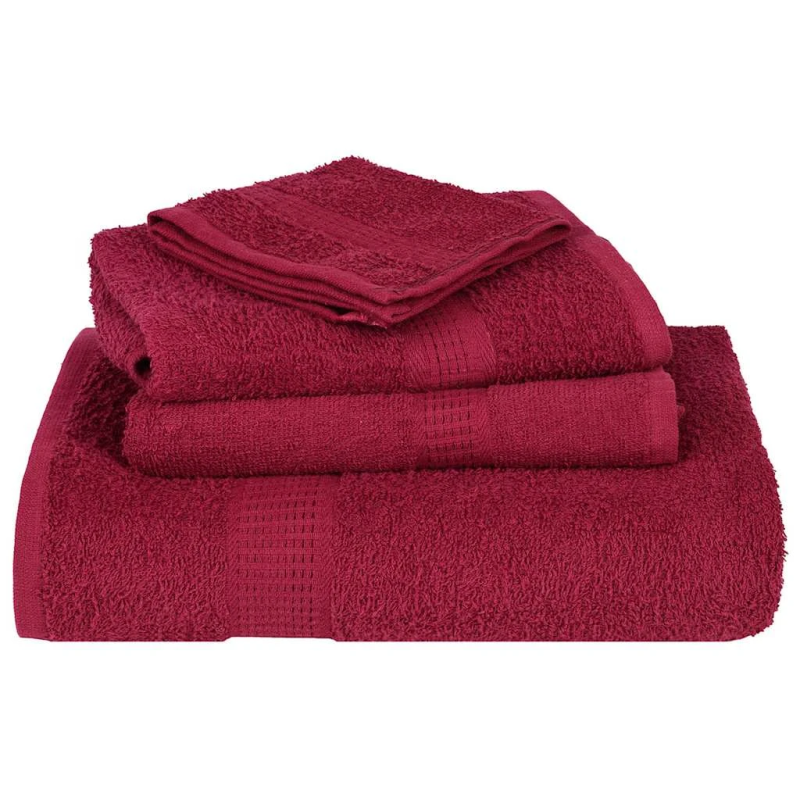 vidaXL 8 daļu dvieļu komplekts, FROGN, bordo, 360 g-m²