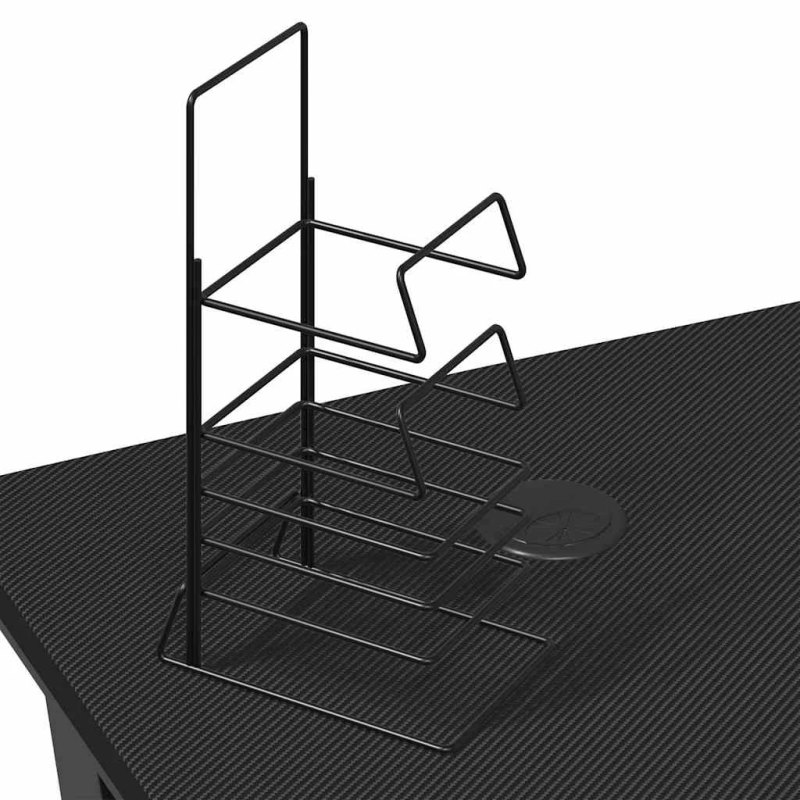 vidaXL datorspēļu galds, K-formas kājas, melns, 90x60x75 cm