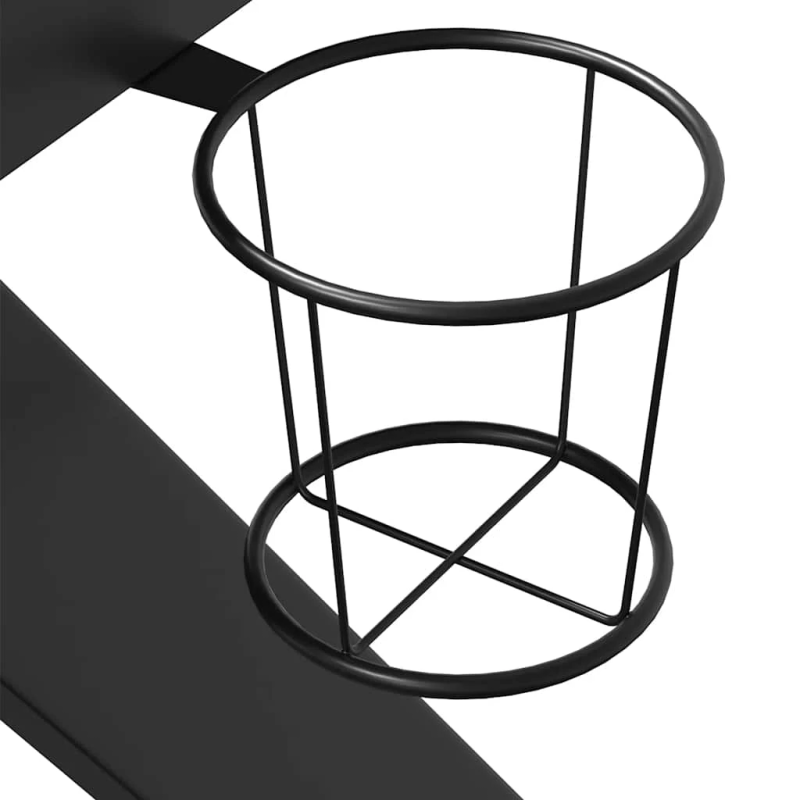 vidaXL datorspēļu galds, K-formas kājas, melns, 110x60x75 cm