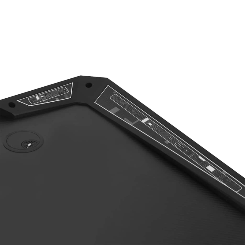 vidaXL datorspēļu galds ar LED, Y-formas kājas, melns, 90x60x75 cm