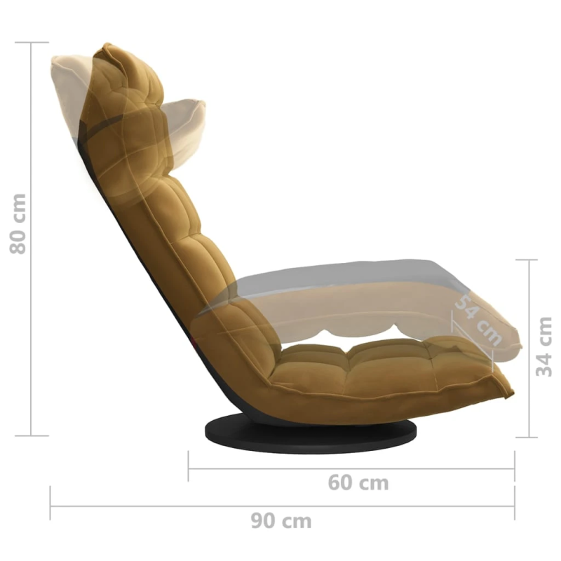 vidaXL grozāms grīdas krēsls, brūns samts