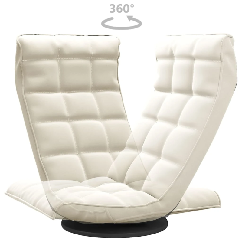 vidaXL grozāms grīdas krēsls, krēmkrāsas samts