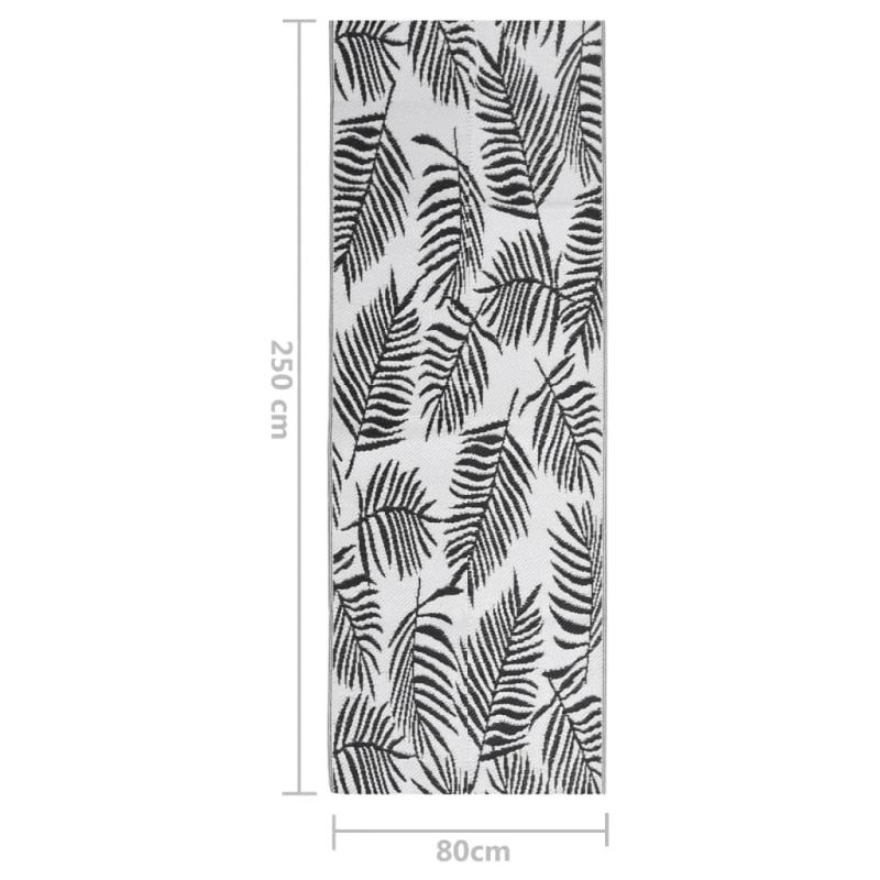 vidaXL āra paklājs, ARAKIL melns, 80x250 cm, PP