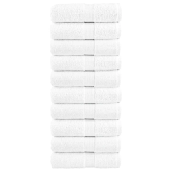 vidaXL augstākās kvalitātes dvieļi, SOLUND, 10 gab., balti, 30x30 cm, 600 g-m²