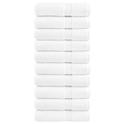 vidaXL roku dvieļi, SOLUND, 10 gab., balti, 50x100 cm, 600 gsm