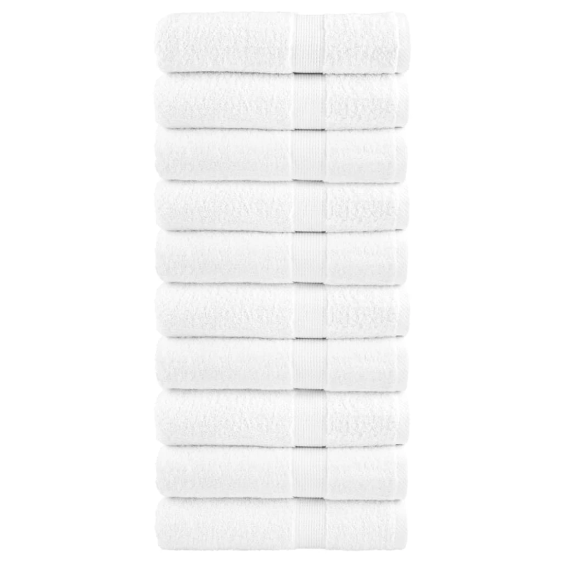 vidaXL roku dvieļi, SOLUND, 10 gab., balti, 50x100 cm, 600 gsm