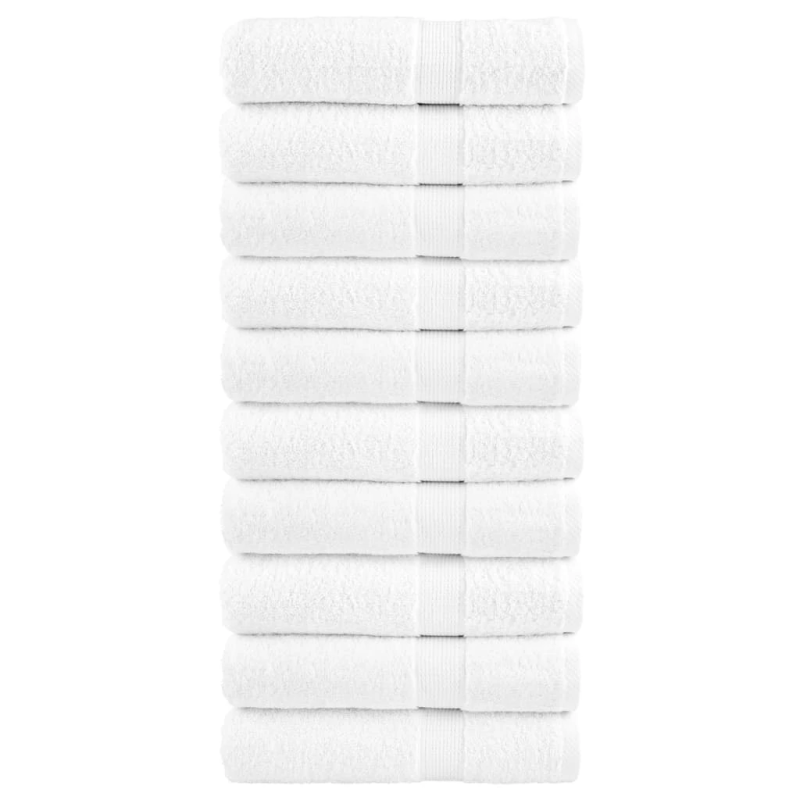 vidaXL dušas dvieļi, SOLUND, 10 gab., balti, 70x140 cm, 600gsm