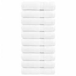 vidaXL vannas dvieļi, SOLUND, 10 gab., balti, 100x150 cm, 600gsm