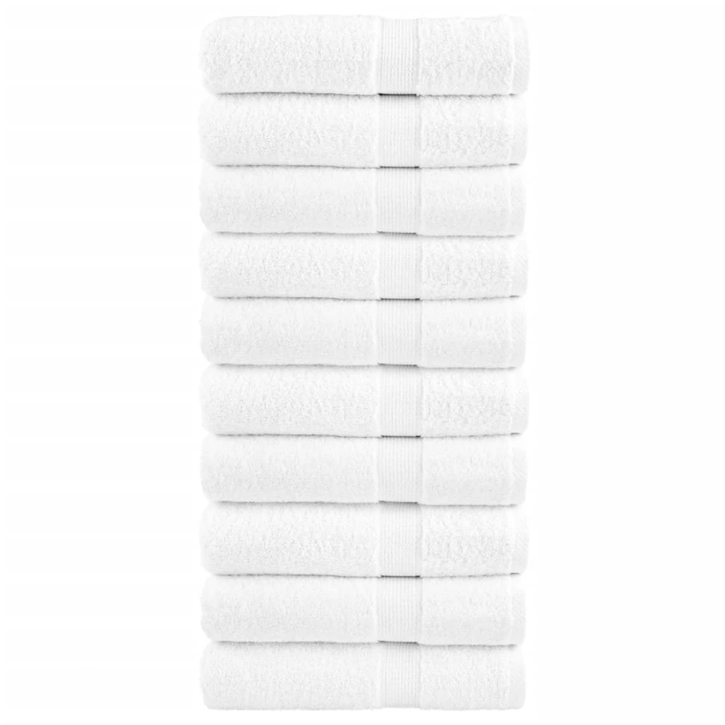 vidaXL vannas dvieļi, SOLUND, 10 gab., balti, 100x150 cm, 600gsm