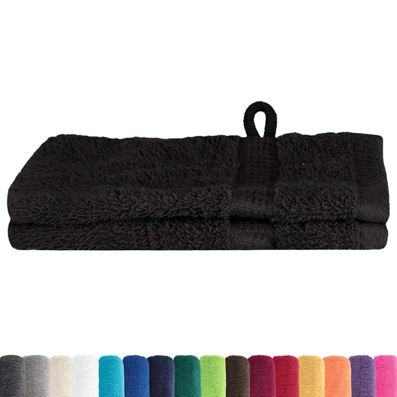 vidaXL Viesu dvielis SOLUND Melna Kokvilna