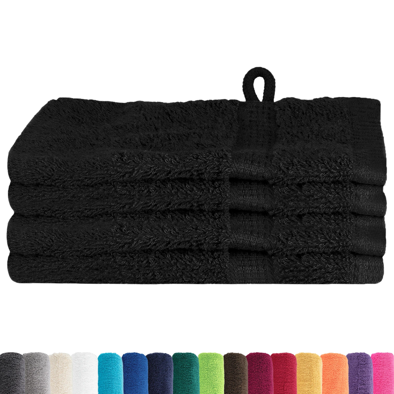 vidaXL Viesu dvielis SOLUND Melna Kokvilna