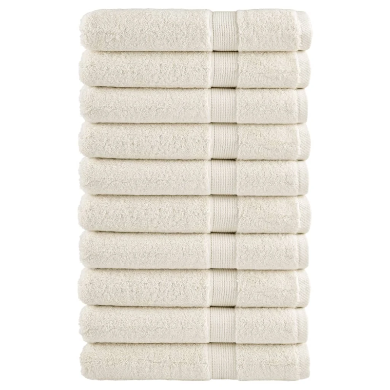 vidaXL pirts dvieļi SOLUND, 10 gab., krēmkrāsa, 80x200 cm, 600 gsm