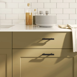 vidaXL skapja rokturi, 20 gab., melni, 64 mm, nerūsējošais tērauds