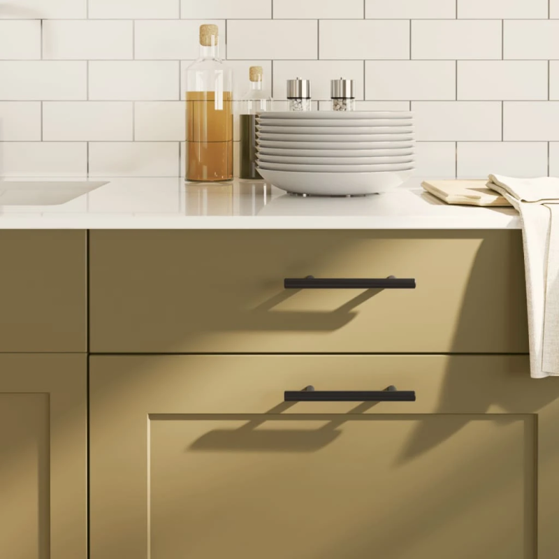 vidaXL skapja rokturi, 20 gab., melni, 96 mm, nerūsējošais tērauds