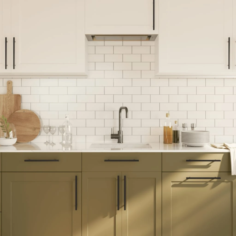 vidaXL skapja rokturi, 20 gab., melni, 192 mm, nerūsējošais tērauds