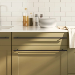 vidaXL skapja rokturi, 20 gab., melni, 480 mm, nerūsējošais tērauds