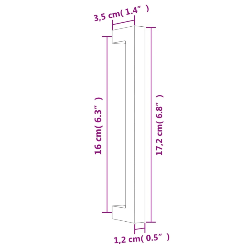 vidaXL skapja rokturi, 20 gab., sudraba, 160 mm, nerūsējošais tērauds