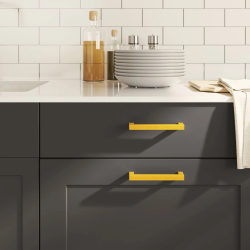 vidaXL skapja rokturi, 20 gab., zelta, 128 mm, nerūsējošais tērauds