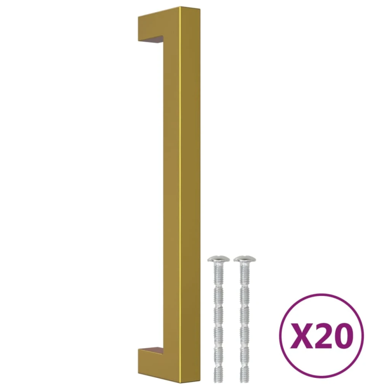 vidaXL skapja rokturi, 20 gab., zelta, 160 mm, nerūsējošais tērauds