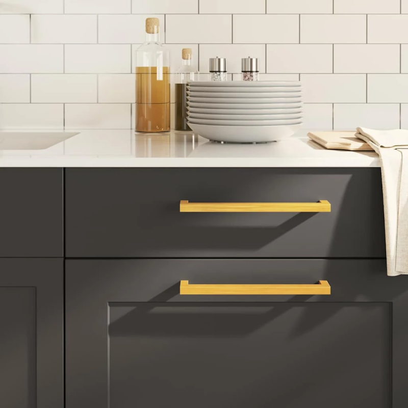 vidaXL skapja rokturi, 20 gab., zelta, 224 mm, nerūsējošais tērauds