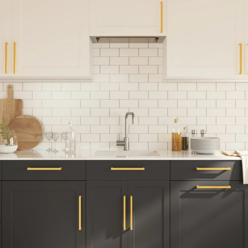 vidaXL skapja rokturi, 20 gab., zelta, 224 mm, nerūsējošais tērauds