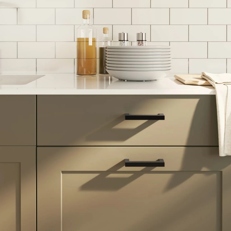 vidaXL skapja rokturi, 20 gab., melni, 96 mm, nerūsējošais tērauds