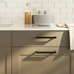 vidaXL skapja rokturi, 20 gab., melni, 128 mm, nerūsējošais tērauds