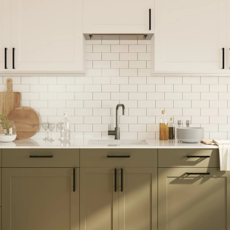 vidaXL skapja rokturi, 20 gab., melni, 160 mm, nerūsējošais tērauds