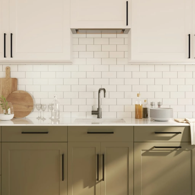 vidaXL skapja rokturi, 20 gab., melni, 224 mm, nerūsējošais tērauds