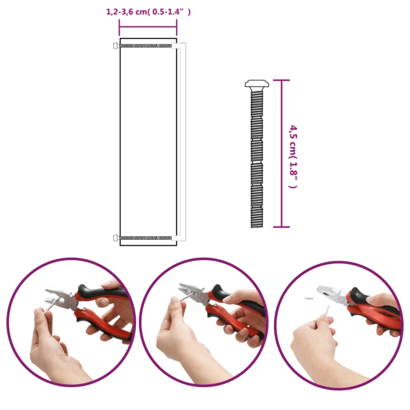 vidaXL skapja rokturi, 20 gab., melni, 480 mm, nerūsējošais tērauds