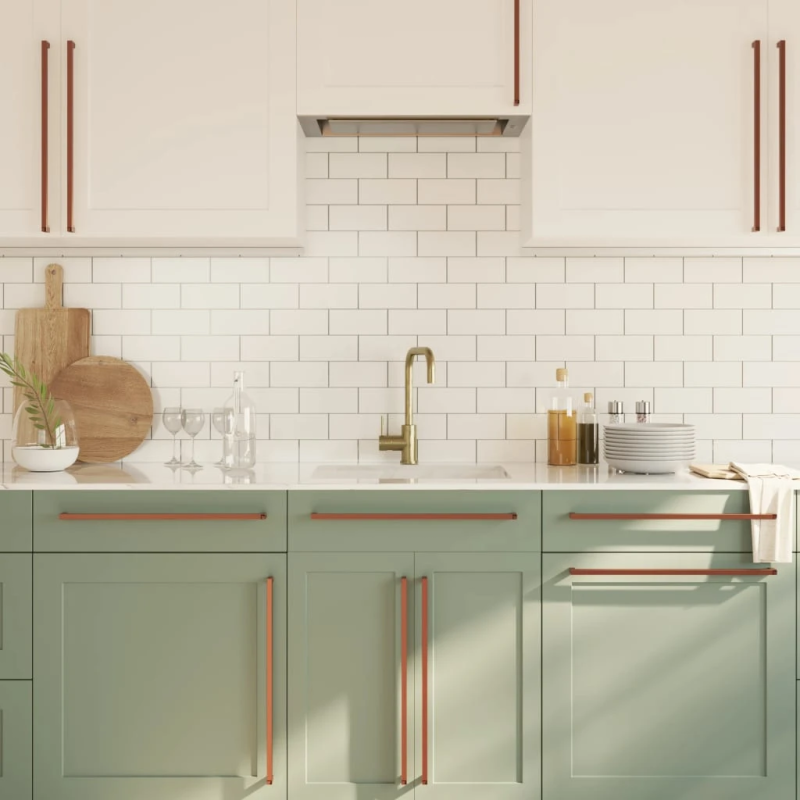 vidaXL skapja rokturi, 20 gab., bronzas, 480 mm, nerūsējošais tērauds