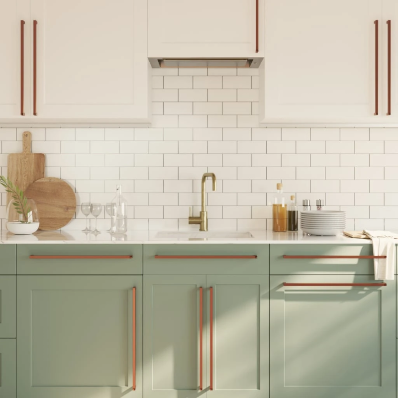 vidaXL skapja rokturi, 10 gab., bronzas, 480 mm, nerūsējošais tērauds