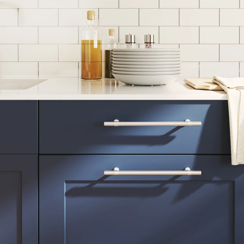 vidaXL skapja rokturi, 20 gab., sudraba, 192 mm, nerūsējošais tērauds