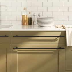 vidaXL skapja rokturi, 20 gab., melni, 480 mm, nerūsējošais tērauds