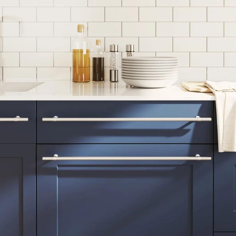 vidaXL skapja rokturi, 10 gab., sudraba, 480 mm, nerūsējošais tērauds