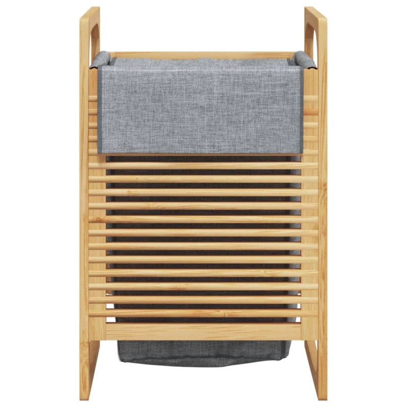 vidaXL veļas grozs ar pelēku maisu, 32x30x36,5 cm, bambuss