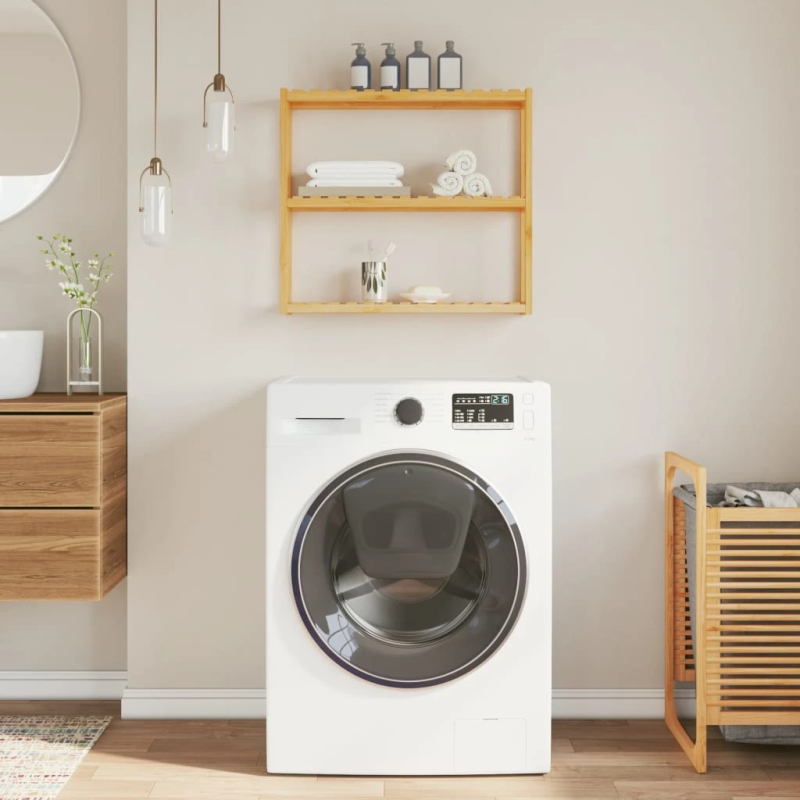 vidaXL vannasistabas sienas plaukts, 3 līmeņi, 60x15x54 cm, bambuss