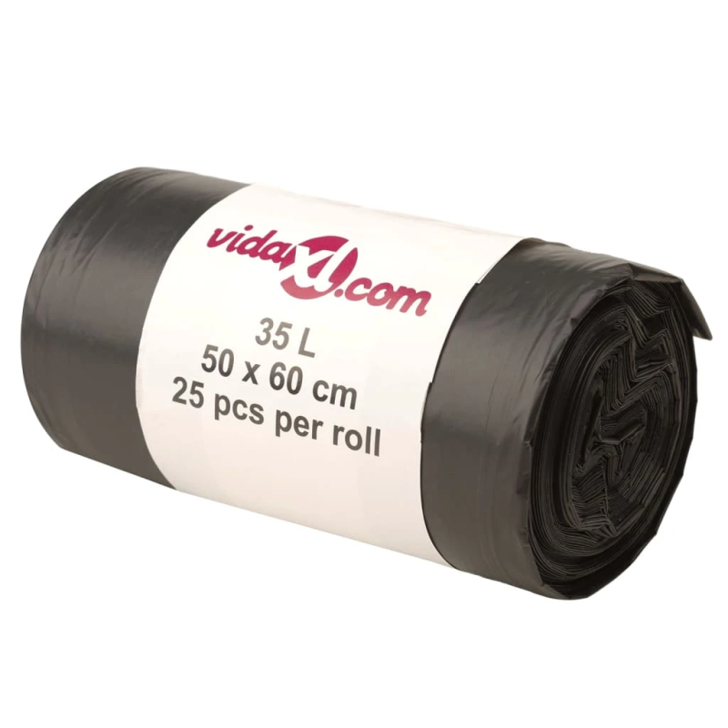 vidaXL atkritumu maisi, 250 gab., melni, 35 L